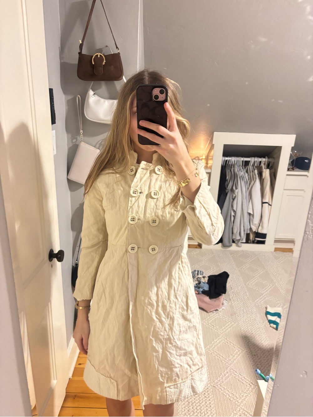 BCBGMaxAzria Cream Tailored Double-Breasted Jacket